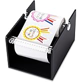 IneVibe Manual Label Sticker Dispenser for Rolls of Stickers | Adjustable Black Tabletop Acrylic Stand Holder for Multiple Rolls in Classroom, Business, Home, Warehouse