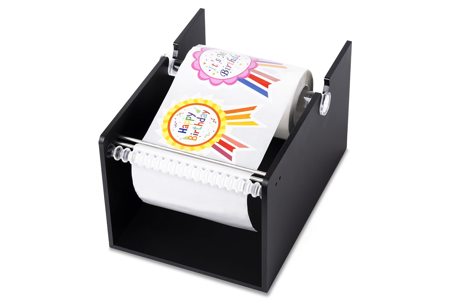 Photo 1 of IneVibe Manual Label Sticker Dispenser for Rolls of Stickers - Adjustable Tabletop Acrylic Holder for Multiple Rolls in Classroom, Business, Home