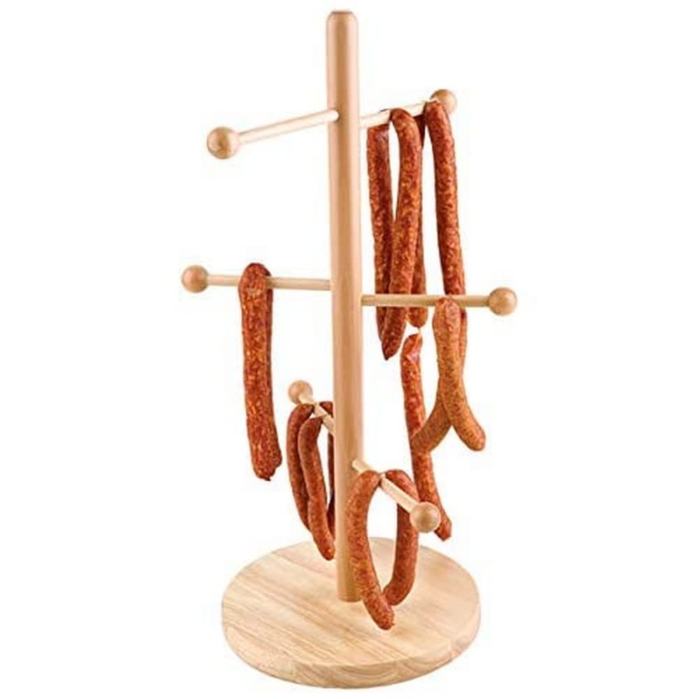 APS Pretzel or sausage stand - sales stand beech wood sealed, ideally suited for the presentation of pretzels, sausages, etc., base Ø 22 cm, height 50cm