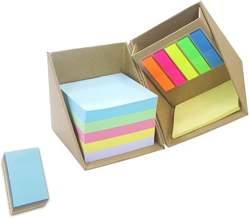 Amazon Duofire付箋 強粘着 付箋セットふせん かわいい 付箋紙 ブロックメモ マルチカラー 正方形 1個 付箋 文房具 オフィス用品
