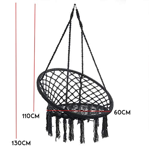 Xhtoe Schaukelstuhl, Hängesessel, Seil-Hängematte, für Zuhause, Garten, drinnen und draußen, maximale Belastung 120 kg – Bild 6