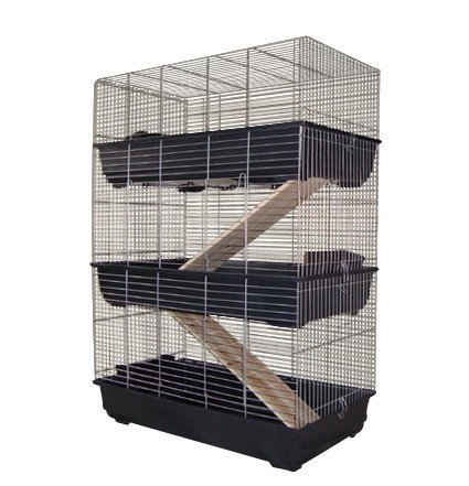3 Stöckiger Nagerkäfig Kaninchenkäfig 100cm für Kaninchen oder Meeris