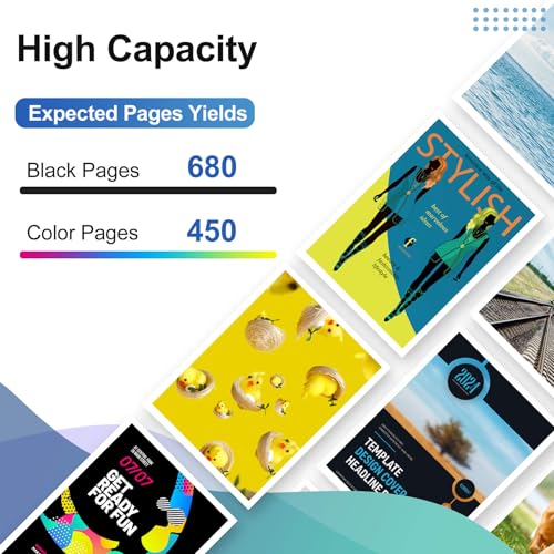 308XL Multipack Cartridges for HP 308 Replacement for HP 308 Cartridges Black and Colour for HP Envy 6120e 6122e 6130e 6132e 6520e 6530e 6532e 6110e (1 Black & 1 Colour)