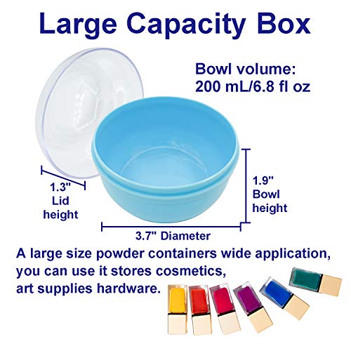 Storage Body Powder Container, Large 3.15" Fluffy Body After-bath Powder Case, Baby Care Face/Body Villus Powder Puff Box, Makeup Cosmetic Talcum Powder Container with Hand Holder (Blue) - Thumbnail 4