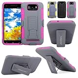 Cellularvilla Kickstand Case For BLU Studio 5.5 D610a 3pc 3rd Gen Hard Soft Hybrid Kickstand Case with Holster Belt Clip Case Cover