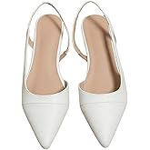 OYOANGLE Women's Pointed Toe Slingback Flats Slip on Flats Casual Dressy Office Work Shoes