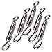 BQLZR M4 Stainless Steel 304 Hook & Eye Turnbuckle Wire Rope Tension for DIY String Light Picture Hanging, Garden Wire, Fence Gate Wire, Tent Rope Pack of 5