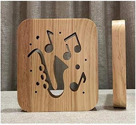 Qiong YaoTIAN Nightlight lamp Cello Saxophone Guitar Decorate Lamp Creative Musical Instruments Design Wooden Night Light Bedroom Lamp As (Emitting Color : As Picture)