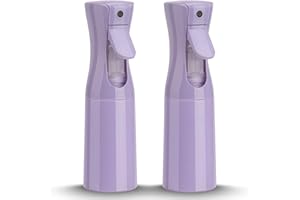 Zuhose Continuous Mist Spray Bottle, 6.8OZ /200ML Fine Mist Water Spray Bottle for Hair, Salons, Barber, Plants, Skin Care, Cleaning (Purple, 2 Pack)