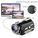 4K Camcorder, Ansteker Ultra-HD 1080P 24MP 30FPS Digital WiFi Video Camera, IR Night Vision Camcorder with Microphone and Wide Angle Lens,Lens Hood (Black+Lens)