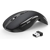 TECKNET Folding Wireless Mouse, 2.4G Travel Mouse, 3 Adjustable DPI | Foldable Ergonomic Mouse, Plug and Play, 2-Year Battery Life, Auto Sleep Mode, Multi-Device Compatibility, Travel-Friendly