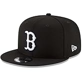 New Era mens Authentic Boston Redsox Black & White 9Fifty Snapback Cap Adjustable 950