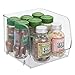 mDesign Stacking Organizer Bins for Kitchen, Pantry, Office, Bathroom - Pack of 6, Medium, Clear