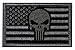 Tactical Patches of USA US American Flag with Punisher Skull, with Hook and Loop for Backpacks Caps Hats Jackets Pants, Military Army Uniform Emblems, Size 3x2 Inches