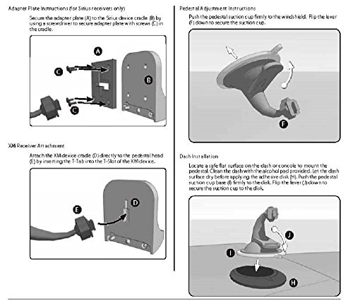 Arkon SR115 Mini Travel Windshield and Dash Mount for XM Sirius