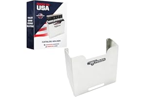 Pit Posse PP3184 Aluminum Catalog Book and Paper Flyer Holder Dispenser Organizer Enclosed Trailer Race Shop Garage Cargo Accessory-Made in USA