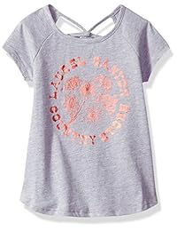 Lucky Brand Riley Laurel - Camiseta para niña con cruz en la espalda