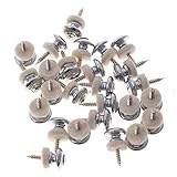 Kmise A1233 Mushrooms Head Guitar Strap Buttons, 10 Pairs, Chrome
