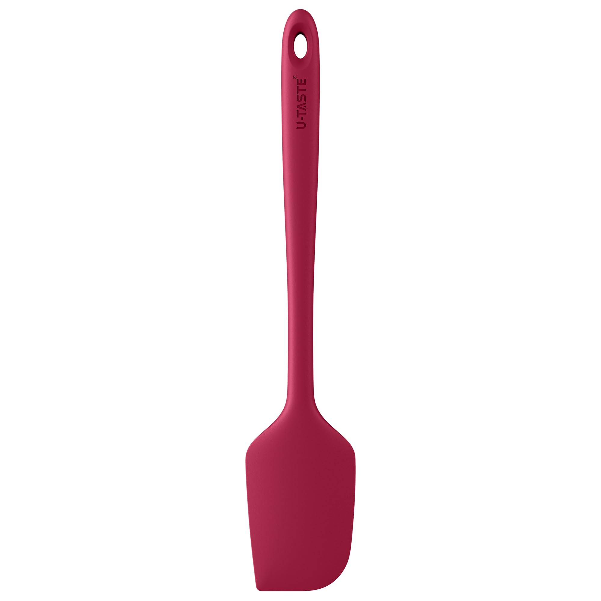 U-Taste 35.6cm Extra Large Silicone Spatula: 250℃ Heat Resistant Long Flexible Rubber Bowl Scraper, Seamless Mixing Stirring Cooking Scraping Baking for Kitchen Nonstick Cookware (Red)