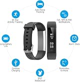 Runlio Fitness Tracker Sleep Monitor Step Calorie Counter IP67 Waterproof Watch view 4