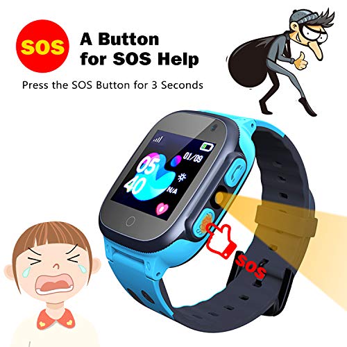 Jsbaby Kids smartwatch Phone Watches for Children with LBS Tracker sim Card Anti-Lost sos Call Boys and Girls Birthday Compatible Android iOS Touch Screen Voice Chat Remote Camera - Thumbnail 3