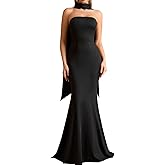 Auraxe 2026 Women's Bodycon Formal Maxi Dresses Elegant Tube Summer Wedding Guest Cocktail Party Dress with Scarf