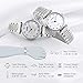 Womens Fashion Analog Watch,Dress Casual Quartz Watches for Classic Women Wrist watch Waterproof 30M Water-resistant Crystal Time Mark-Silver