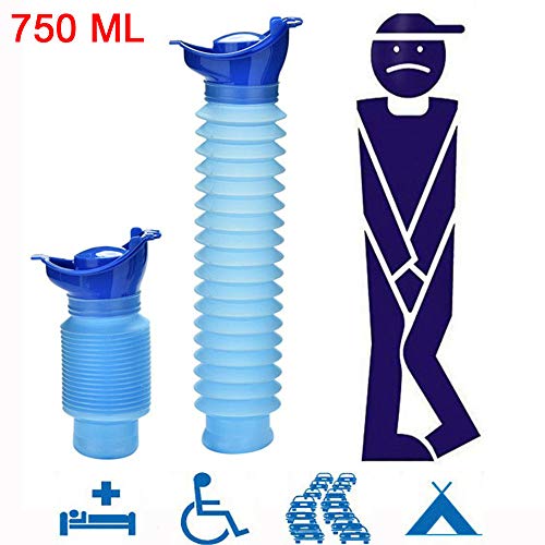 Sandistore Clearance! Emergency Urinal,Male & Female Urination Device,Portable Mini Outdoor Camping Travel Shrinkable Personal Mobile Toilet Potty Pee Bottle for Kids Adult (750 ML)(Ship From USA)