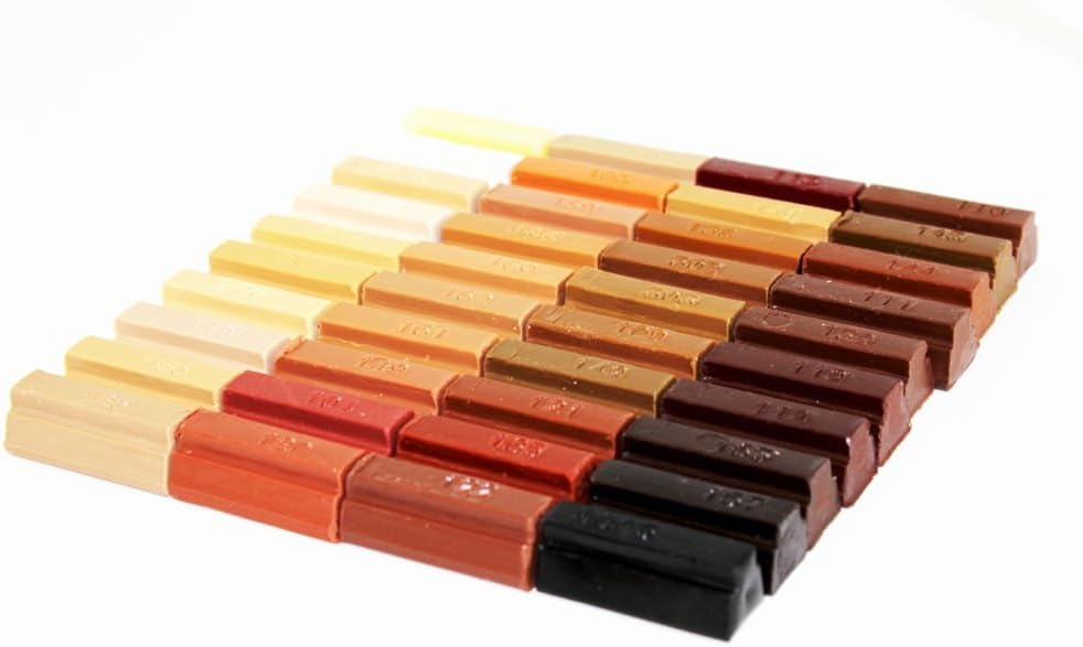Konig Wax Filler Sticks 40 x 4cm Wood Colours (#130) SOFTWAX, Mixed Wood Shades