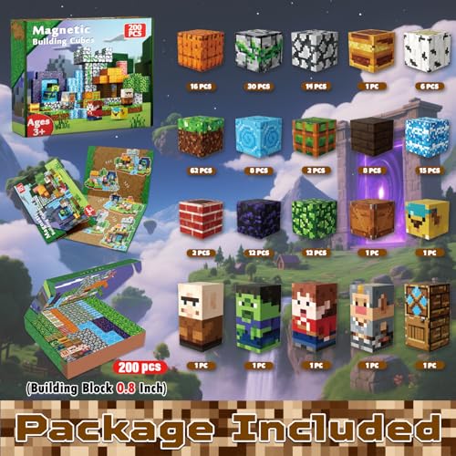 Magneverse 200 Piece Magnetic Construction - Forest Adventure Set - Educational Building Toys 3 4 5 6 7 8 9 Years - Magnetic Blocks Montessori, STEM Gift for Girls and Boys