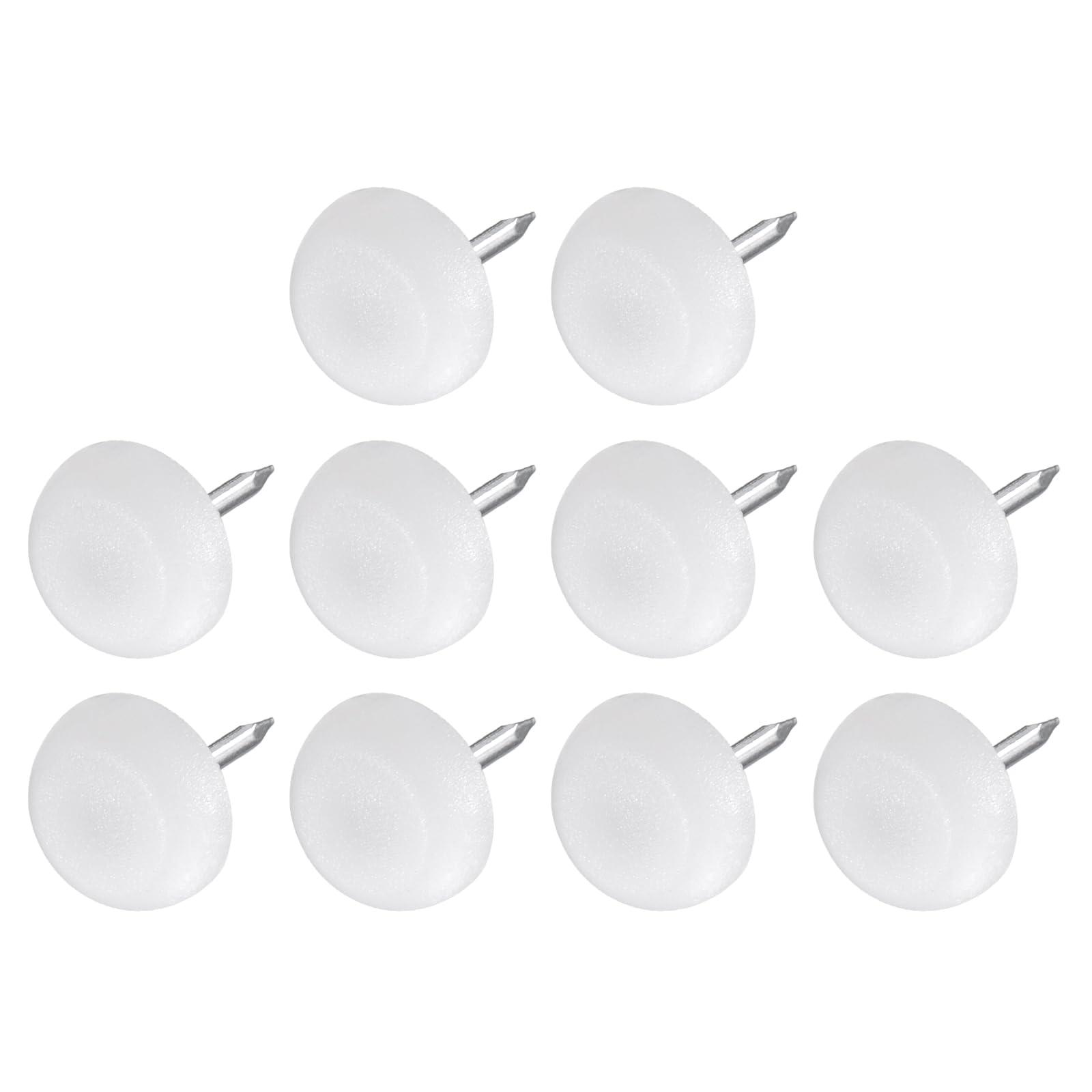 METALLIXITY Furniture Feet Nail (12mm/0.47in) 60Pcs, Plastic Round Chair Glides Sliders - for Chairs Sofa Furniture Sliders Protector Pad, White