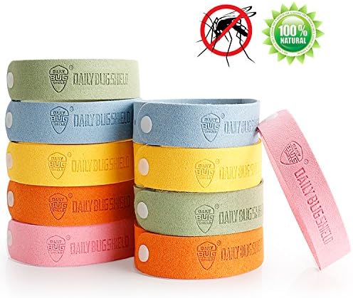 Fukkie Mosquito Repellent Bracelet, 10 pcs Insect and Bug Repellent Bands with 100% Plant Based Oil and Natural Repellent Scent, Adjustable, Deet Free and Non-Toxic, Bite Protection for Kids, Adults