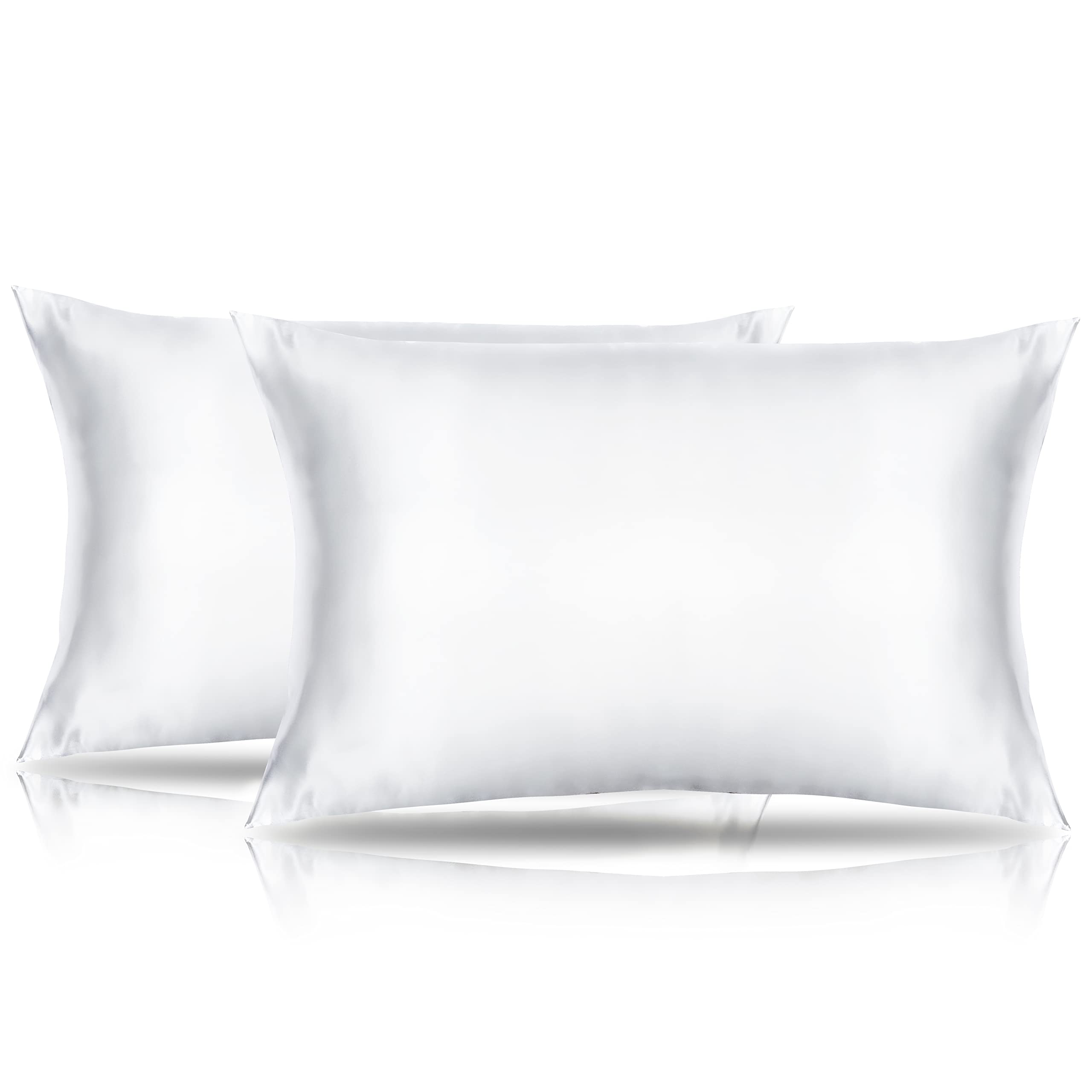 Photo 1 of Small Pillow Cases 2 Pack Mini Pillow Cases 14x20 Breathable Silky Soft Toddler Pillow Cover Satin White Travel Size Pillow Cases Envelope Style