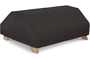 YHINGG Picnic Table Cover Waterproof 96 Inch 600D Oxford Outdoor Table Cover with Bench Covers for Winter DustProof Heavy Duty (Black, 8Ft-96in)