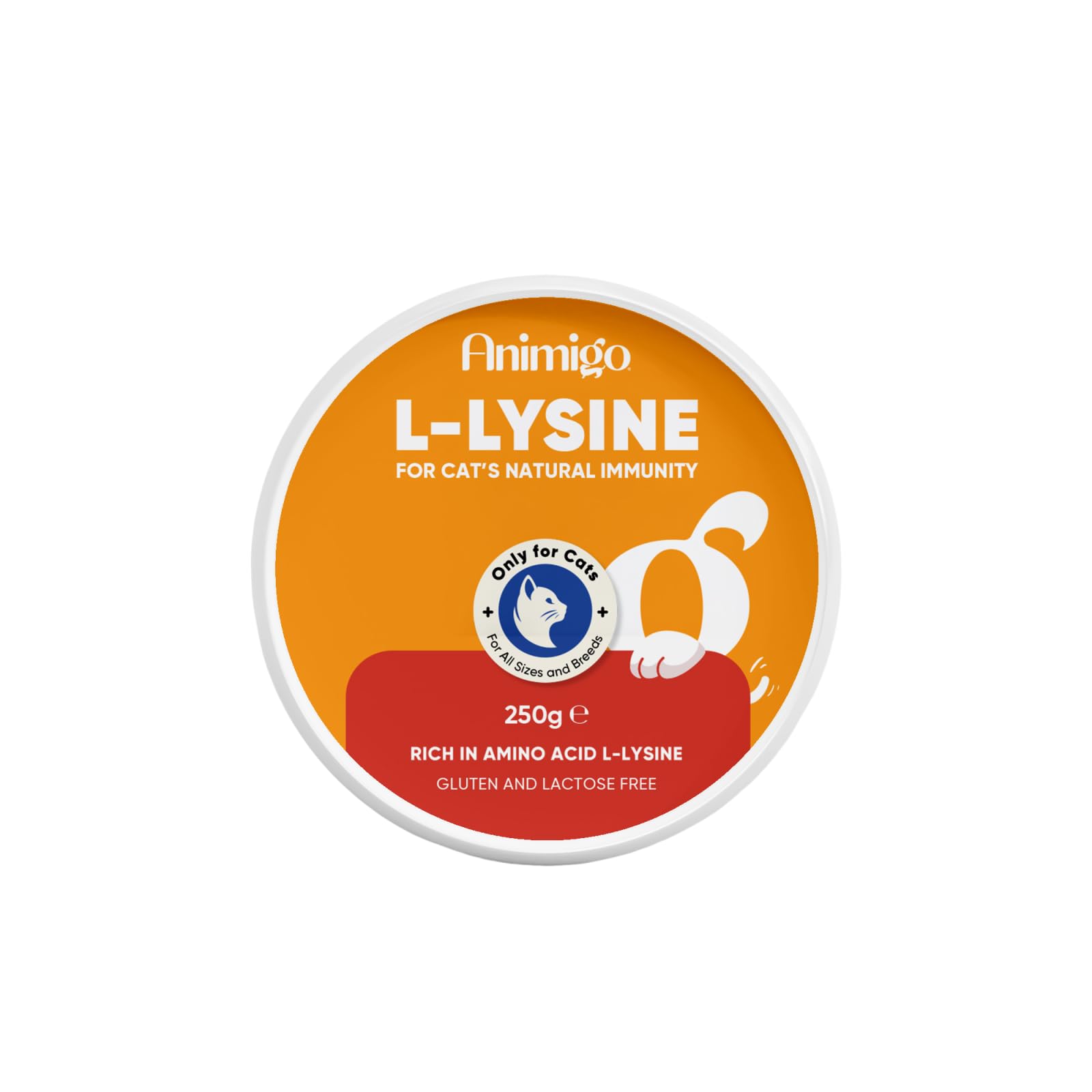 L-Lysine For Cats 250g - For Sneezing, Watery Eyes & Reduced Appetite - With Added Vitamin B6 & Magnesium - Rich in Amino Acid - For Cats' Natural Immunity Breeds - Scoop Included