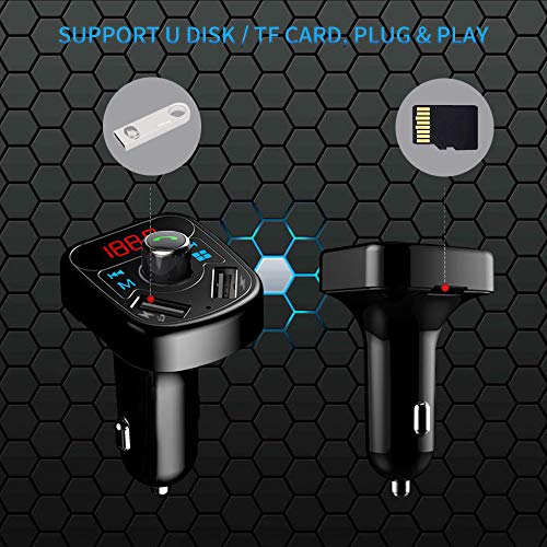 image for Car Charger, YUGUANG 36W QC 3.1 Dual USB Ports X8, Bluetooth 5.0 Hands