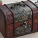 Fellibay Hofumix Wooden Jewelry Boxes Vintage Treasure Chest Handmade Box Rings Case with Metal Lock for Storing Jewelry Pearl Cosmetics 3PCS(S,M,L)