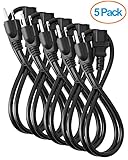 Aurum Cables UL Approved 3 Feet Universal Computer Monitor Power Cord, C13 Power Cable for Monitor, PC, Desktop, Printer, Scanner, 18 AWG NEMA 5-15P to IEC13-5 Pack