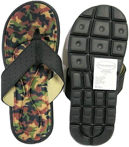 camo memory foam flip flops