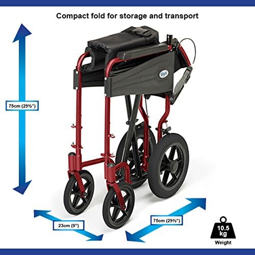 Days Lightweight Wheelchair for Adults Escape Folding Wheelchairs, Compact Wheel Chair with Adjustable Footrests - Image 4