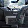 OUDEW Car Handbag Holder,Car Net Pocket Organizer with Mesh for Purse and Bags,Dog Barrier (Dark Black)