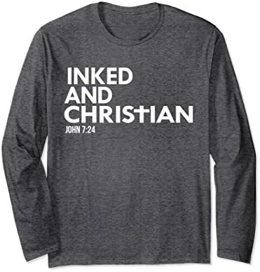 Unisex Inked And Christian Tattooed Tattoo Faith Quote T-Shirt XL: Dark Heather