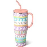 Swig Life 40oz Mega Mug, 40 oz Tumbler with Handle and Straw, Cup Holder Friendly, Dishwasher Safe, Extra Large Insulated Tumbler, Easter Basket Stuffers, Easter Gifts for Women (Bunny Trail)