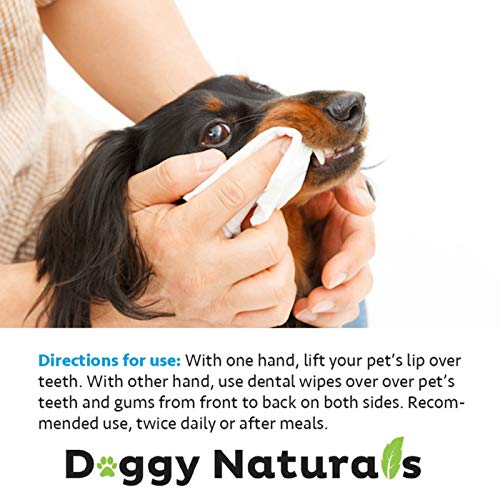 Dental Wipes for Dogs and Cats with Chlorhexidine and Sodium Hexametaphosphate That Helps Remove Plaque Tartar Buildup Calculus, Bad Breath,Tooth Decay & Gingivitis (50 Wipe) Made in USA TruClens