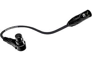 COLUBER CABLE Balanced XLR Cable Male to Right Angle Female - 6 Feet Black - Pro 3-Pin Microphone Connector for Powered Speakers, Audio Interface or Mixer for Live Performance & Recording