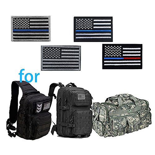 Trasfit 4 Pack Tactical USA Flag Patch Law Enforcement Thin Blue Line