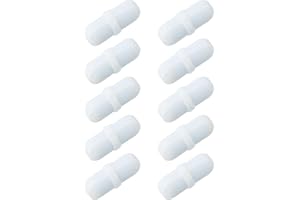 MECCANIXITY Magnetic Stirrer Mixer Stir Bar Rod 15mm/0.59" Cylinder Shape PTFE Coating Magnet White for Laboratory 10Pcs