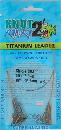 Aquateko K2K015183 18-Inch 15-Pound Knot 2 Kinky Pre-Tied Leader