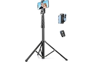 VICTIV Phone Tripod, 70" Tripod Stand for Phone & Camera, Phone Tripod Stand with Remote and Phone Holder, Cell Phone Tripod for Recording/Vlogging/Live Streaming, Compatible with iPhone & GoPro