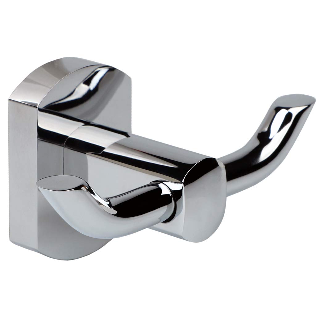 HIMREYLD Bathroom Door Hooks for Towel Robe, Solid Brass Coat Hooks for Back of Door Wall Mounted Bedroom with Modern Chrome Finish